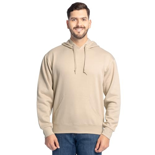 Fruit of the Loom Men's Eversoft Fleece Pullover Hooded Sweatshirt (Khaki Heather)