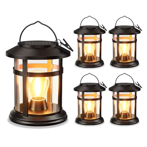BONLION Solar Hanging Lanterns Outdoor LED Lights 4-Pack (Warm Light) Deal