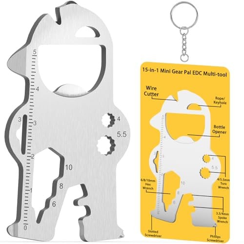 KEIFUKUH 15-in-1 Stainless Steel Pocket Multitool Mini Gear Pal