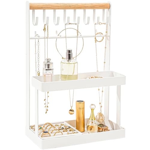 Lolalet 4-Tier Jewelry Organizer Stand with 12 Hooks