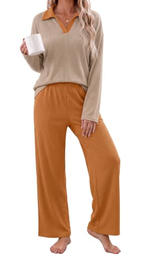 Ekouaer Long Sleeve Waffle Knit Pajama Sets Deal