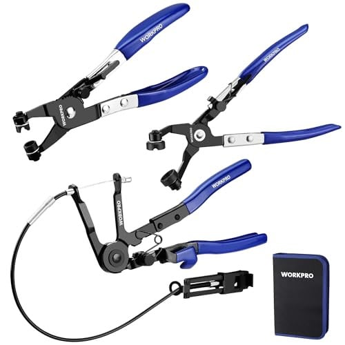(Prime Deal) WORKPRO 3-Piece Hose Clamp Pliers Set with Pouch - 27" Long Reach