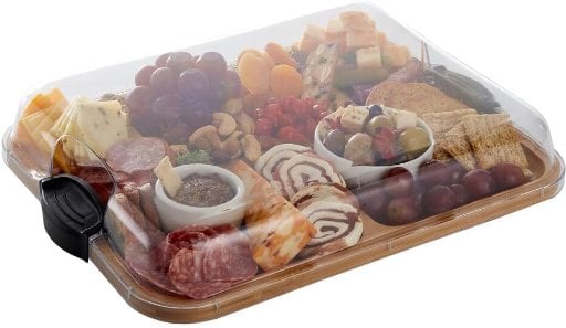 Farberware Build-A-Board Bamboo Cutting Board with Built-In Compartments and Clear Locking Lid Deal