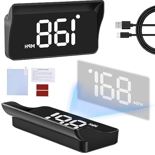 ATNPTN Smart In-Car HUD GPS Speedometer, White