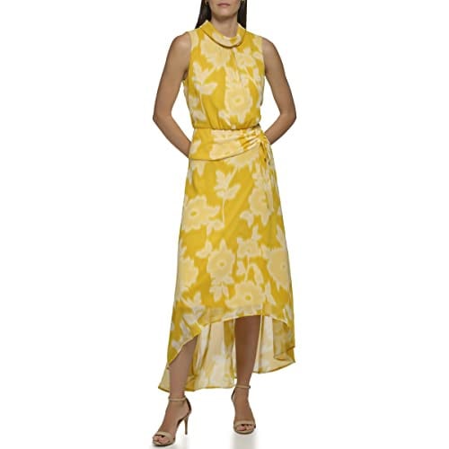 KARL LAGERFELD Paris Womens Dress, Lemon Chrome Multi, Size 6