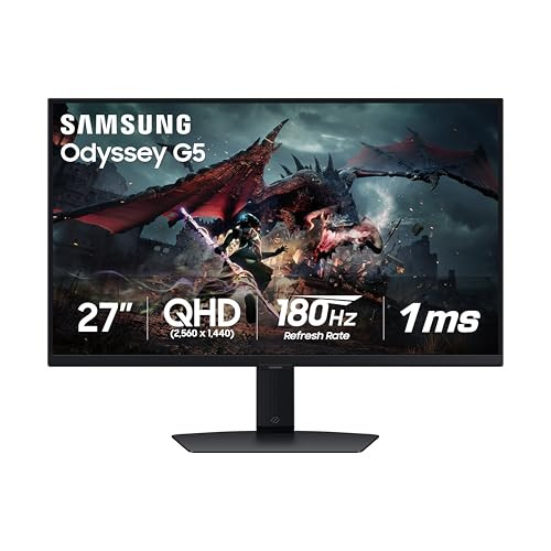 27" SAMSUNG Odyssey G50D Series QHD Fast IPS Gaming Monitor, 1ms, 180Hz
