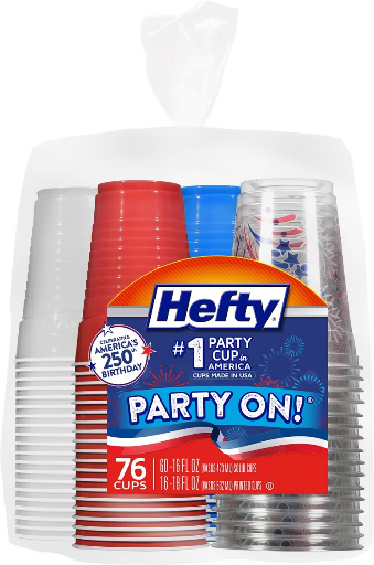 76-Count 16-Oz Hefty Party On! Variety Pack Disposable Cups Deal
