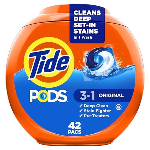 4 x 42-Count Tide PODS Laundry Detergent Pacs, 3-in-1 Stain Remover