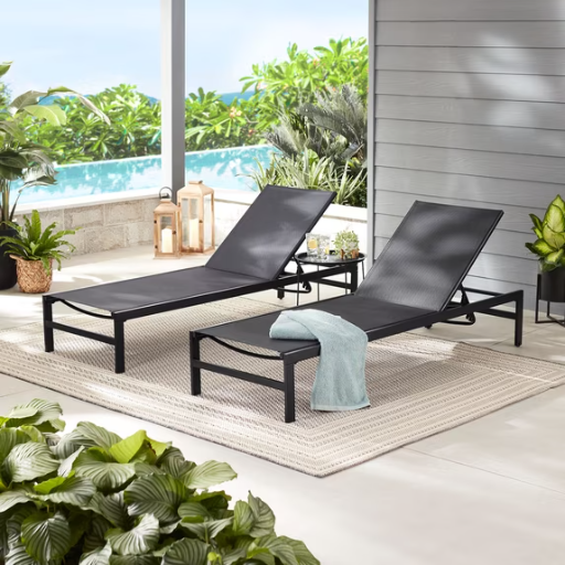 Mainstays Dashwood Sling Chaise Lounge 2-Pack
