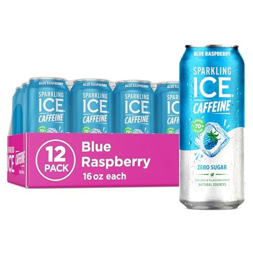 Sparkling Ice Caffeine Blue Raspberry Sparkling Water 16 fl oz Cans 12-Pack Deal