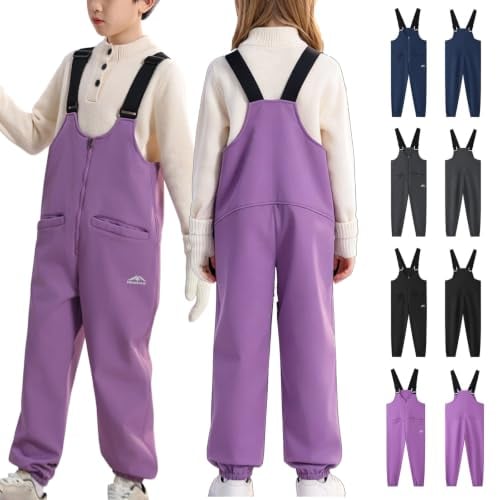 Kids Ski Bib Snow Pants Waterproof Adjustable 6-14Y Deal