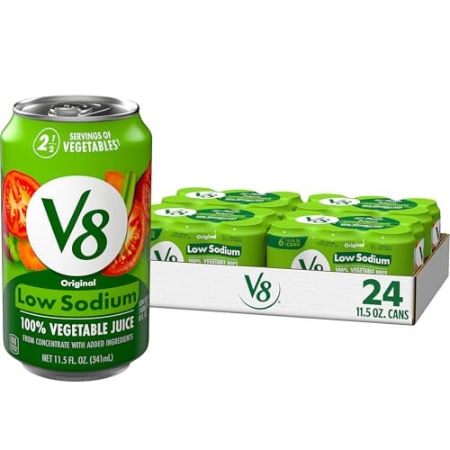 V8 Low Sodium Original 100% Vegetable Juice 11.5 FL OZ Can (Pack of 24) Deal