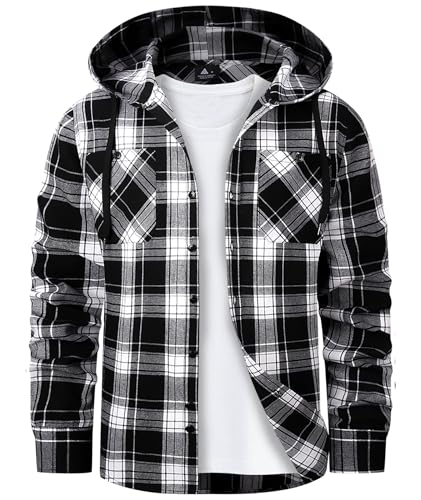 Men's Flannel Hooded Button-Down Shirt Deal