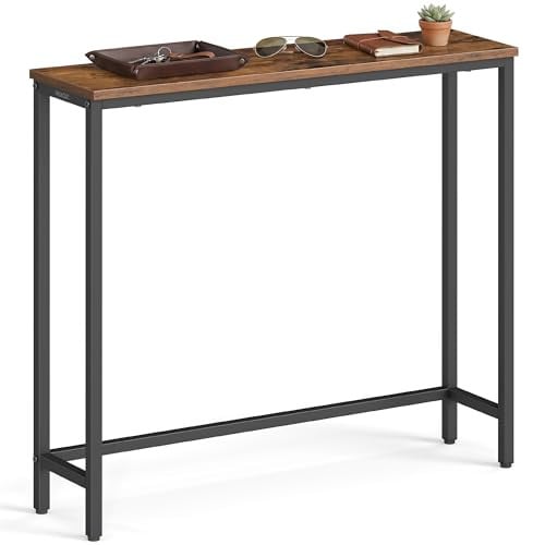 VASAGLE 31.5" x 32"H Console Entryway Table (Rustic Brown + Ink Black) Deal