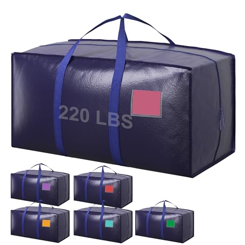 Moving Bags Heavy Duty 210GSM with Full-Open Side Zipper 6-Pack Deal