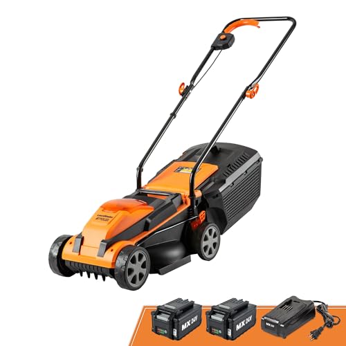 LawnMaster Cordless 13-Inch Lawn Mower 24V Max with 2X4.0Ah Battery Deal