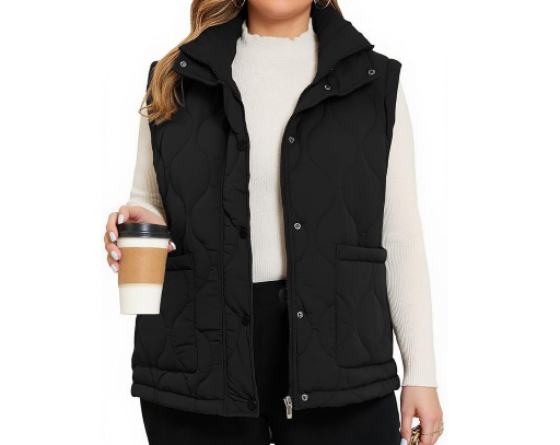 Plus Size Puffer Vest