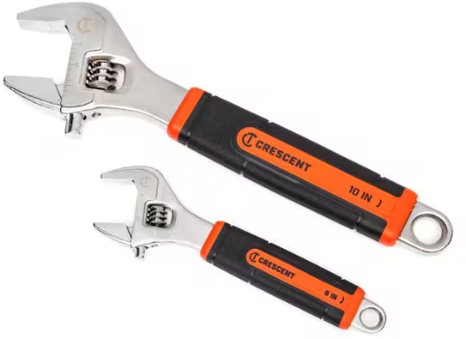 Crescent 6 in. and 10 in. Cushion Grip Adjustable Wrench Set (2-Piece)
