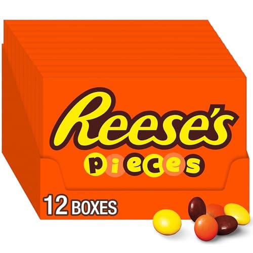 REESE’S PIECES Peanut Butter in a Crunchy Shell, Candy Boxes, 4 oz (12 Count) Deal