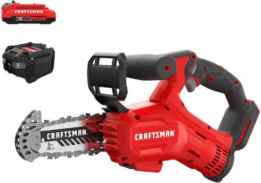 Craftsman V20 6" Cordless Pruning Chainsaw w/ 2Ah Battery & Charger