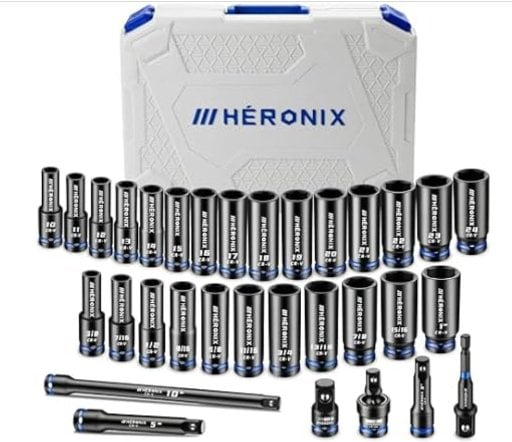 Heronix Metric and SAE 1/2" Drive 32-Piece Impact Socket Set Deal