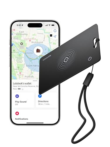 LULULOOK Wallet Tracker Card for iOS (Black or White)