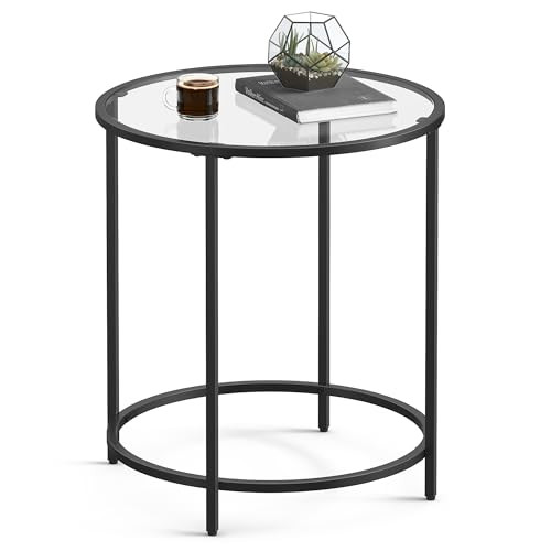 VASAGLE Round Side Table (Black)