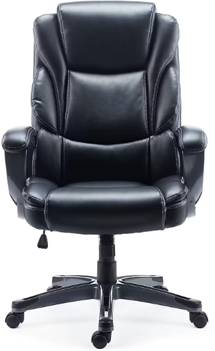 Mcallum Ergonomic Bonded Leather Swivel Manager Chair (Black) Deal