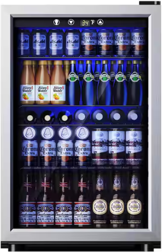 SIMZELIFE 20.3in 145-Cans Freestanding Beverage and Wine Cooler Deal