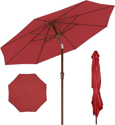 BRIOPAWS 9ft Patio Umbrella with tilt and crank Deal