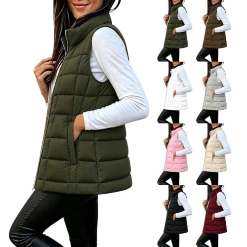 Winter Lightweight Zip Up Sleeveless Puffer Vest