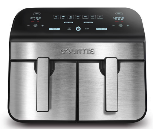 Gourmia 10-Qt. Dual Basket Digital Air Fryer with Smart Finish & Match Cook