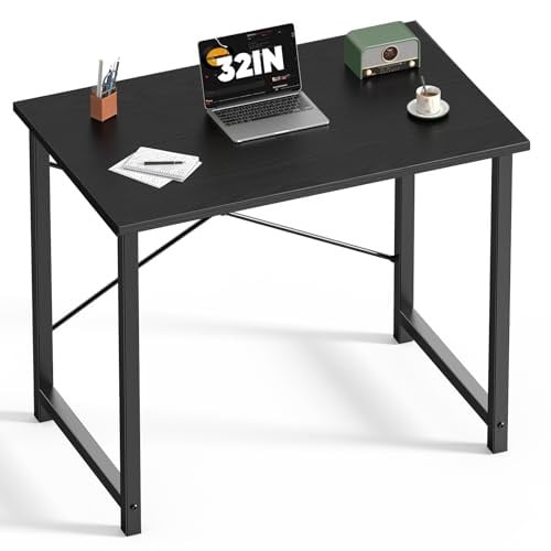 DUMOS Small Computer Desk 32" Wood Black Deal