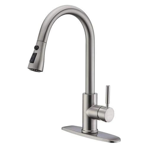 WEWE Single Handle High Arc Stainless Steel Kitchen Faucet w/ Pull-Down Sprayer (Brushed Nickel) Deal