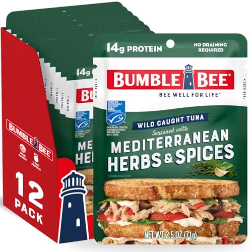 Bumble Bee Wild Caught Tuna 12-Pack 2.5oz (Mediterranean Herbs & Spices) Deal
