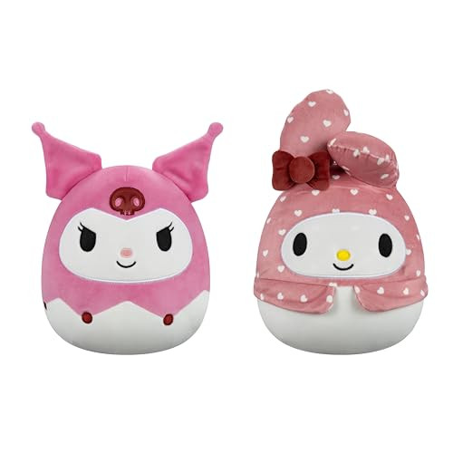Squishmallows Original Sanrio 8in Kuromi + 8in My Melody Valentine Plush 2-Pack