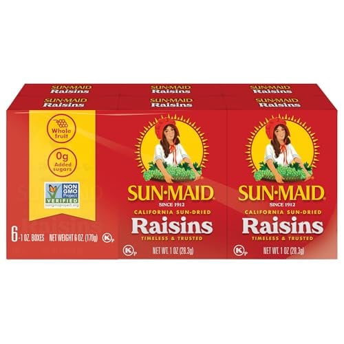 Sun-Maid California Sun-Dried Raisins 6-Pack 1 oz Snack-Size Box Deal