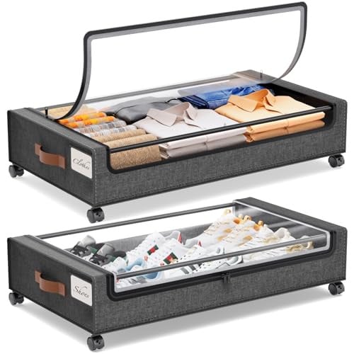 Under Bed Storage with Wheels 2-Pack