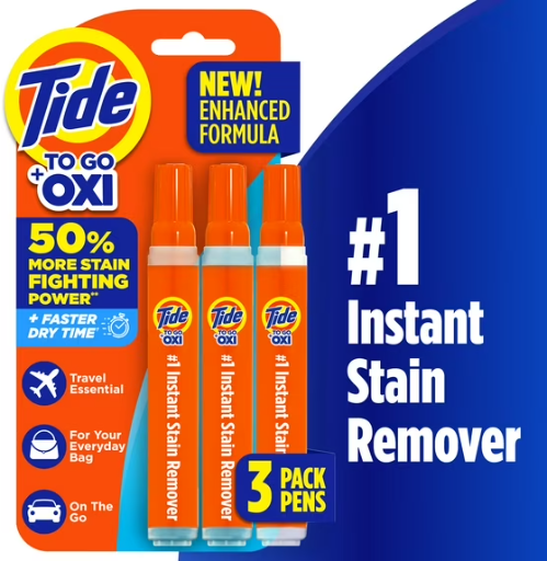 Tide To Go Laundry Stain Remover Pen and Spot Cleaner, 1.01 fl oz, 3 Count Deal