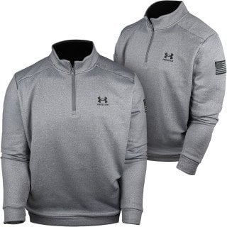 Under Armour Men's Freedom Armour 1/4-Zip Fleece (Light Heather / Black) Deal