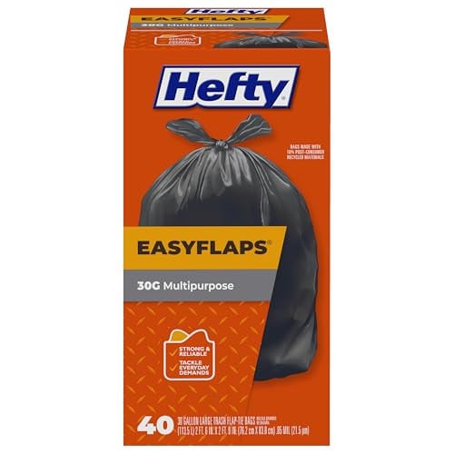 Hefty Easy Flaps Multipurpose Large Unscented Trash Bags 40-Count 30-Gallon Deal
