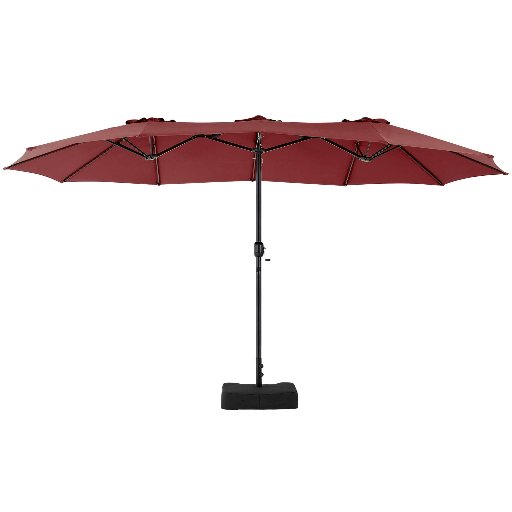 edx 15' Patio Double-Sided Rectangle Umbrella w/ Base