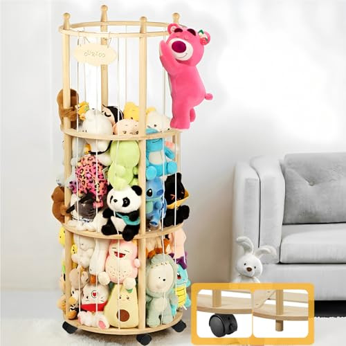Viyuse Extra Large Wooden Stuffed Animal Zoo Storage Holder