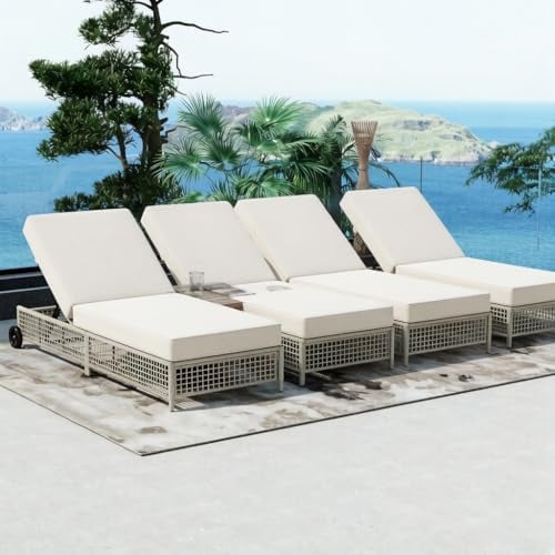 Merax Outdoor Chaise Lounge Chairs 4-Pack Deal