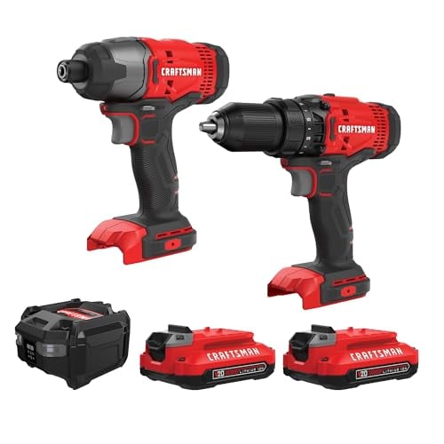 CRAFTSMAN V20 20V MAX Cordless Drill Driver & Impact Driver Combo Kit w/ 2 Batteries Deal