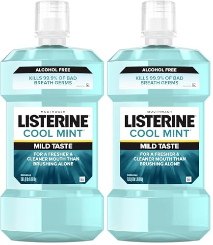 Listerine Alcohol-Free Mouthwash 1 L (Pack of 2)