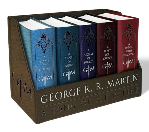 A Game of Thrones Leather Bound Set of 5 Books