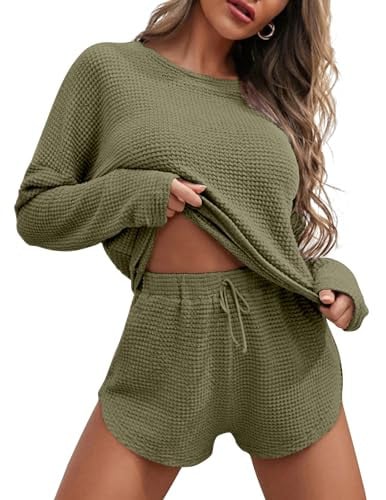 Ekouaer Women’s Waffle Knit Pajama Sets Deal