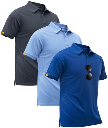SECOOD 3-Pack Men's Moisture-Wicking Polo Shirts Deal