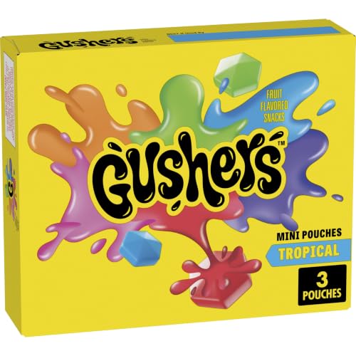 Gushers Tropical Fruit Flavored Snacks 1.32-Oz Mini Pouches, 3-Count